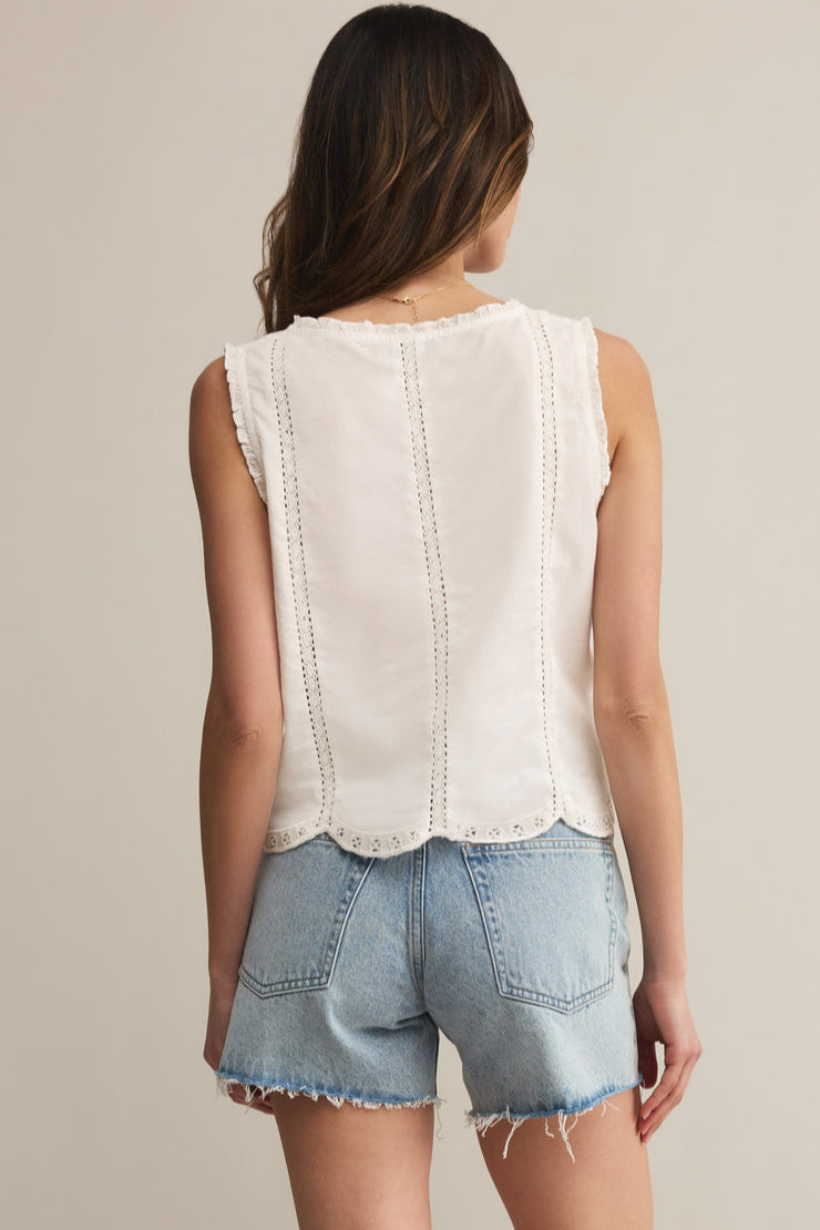 Tomi Embroidered Cotton Tank