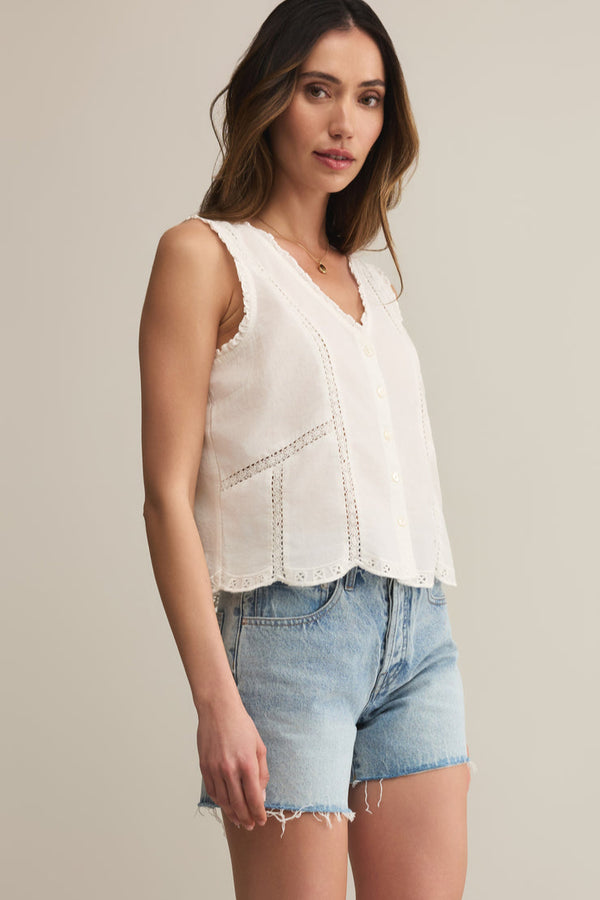 Tomi Embroidered Cotton Tank