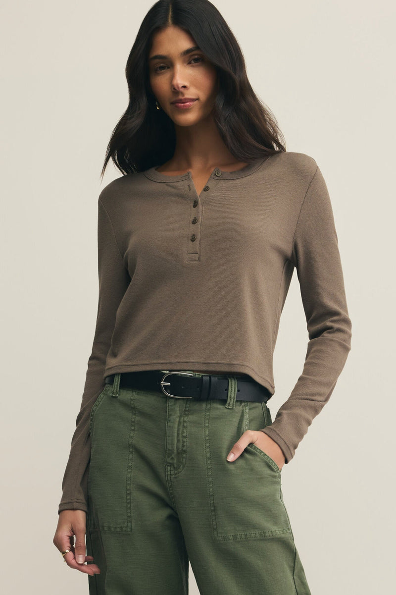 Ferris Cropped Henley Top
