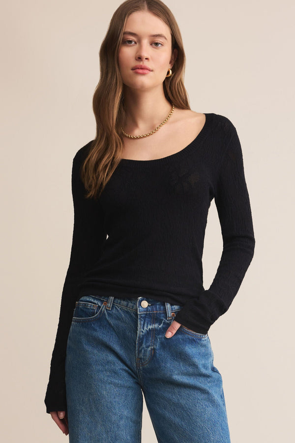 Tibi Scoop Mesh Sweater