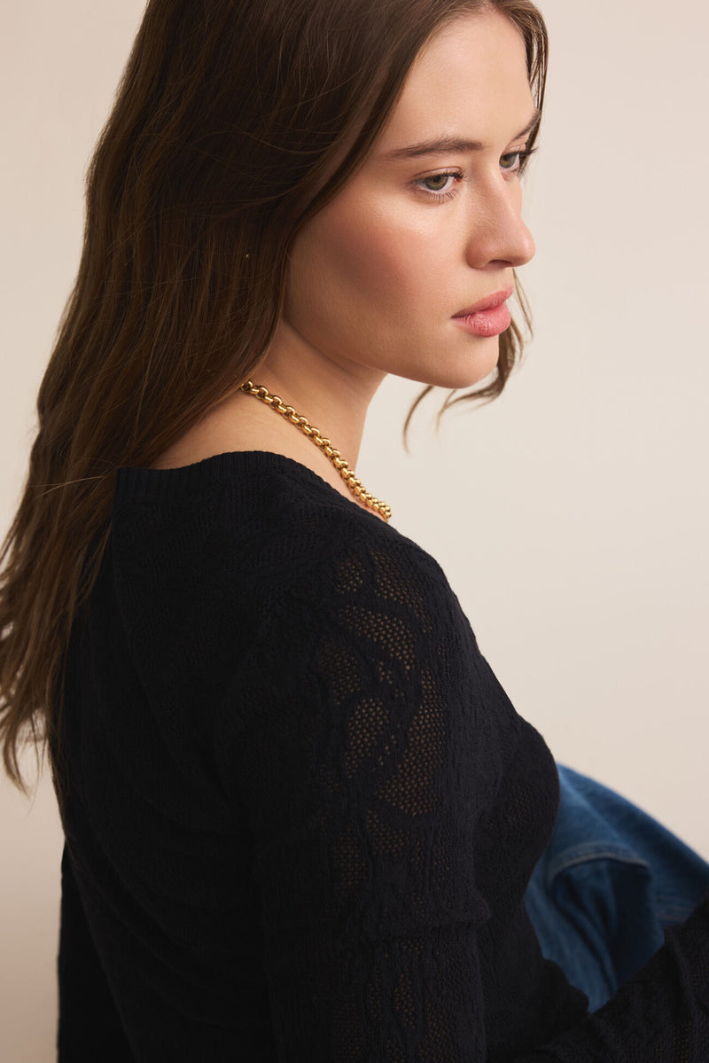 Tibi Scoop Mesh Sweater
