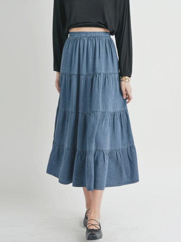 Archives Tiered Maxi Skirt