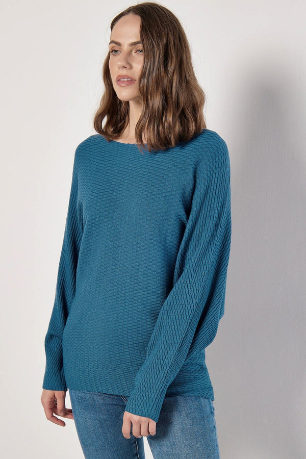 Textured Batwing Pullover