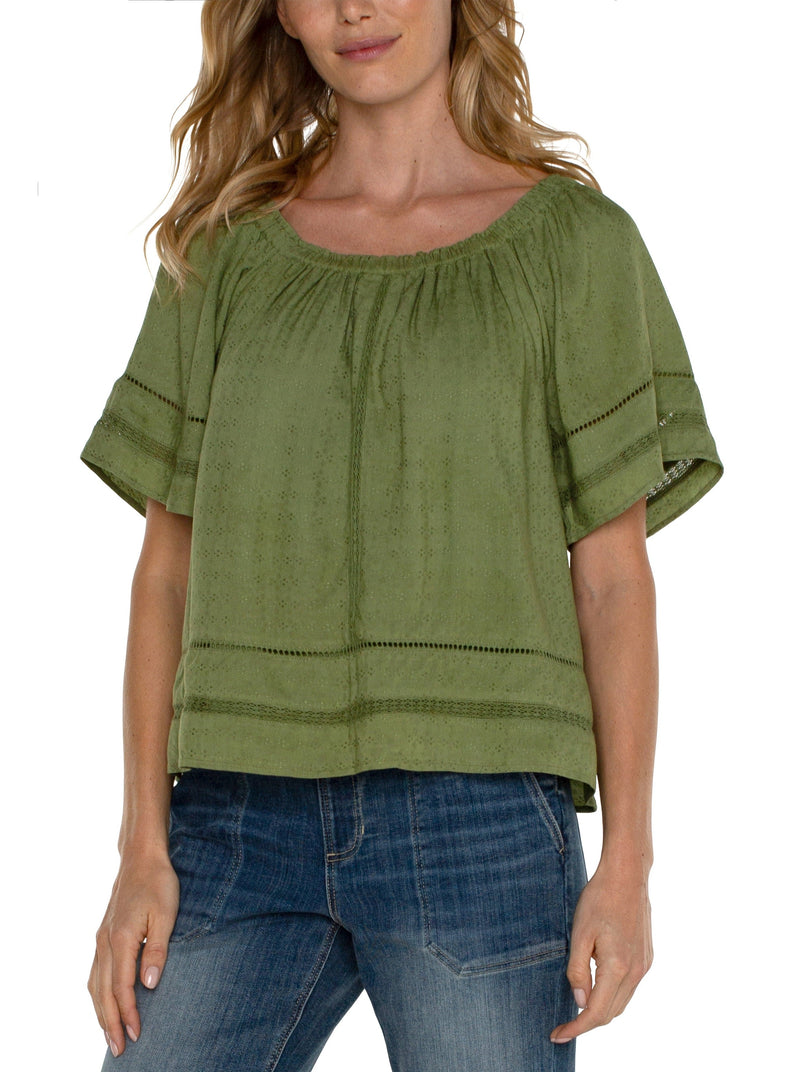 Bell Sleeve Woven Top