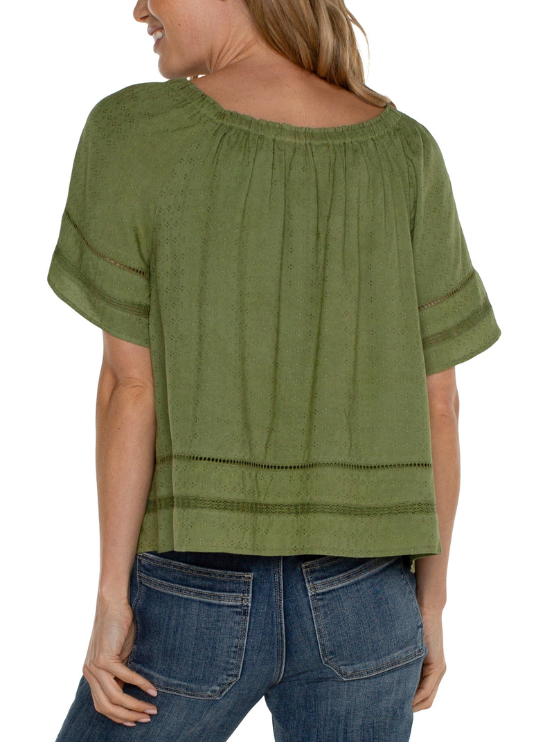 Bell Sleeve Woven Top