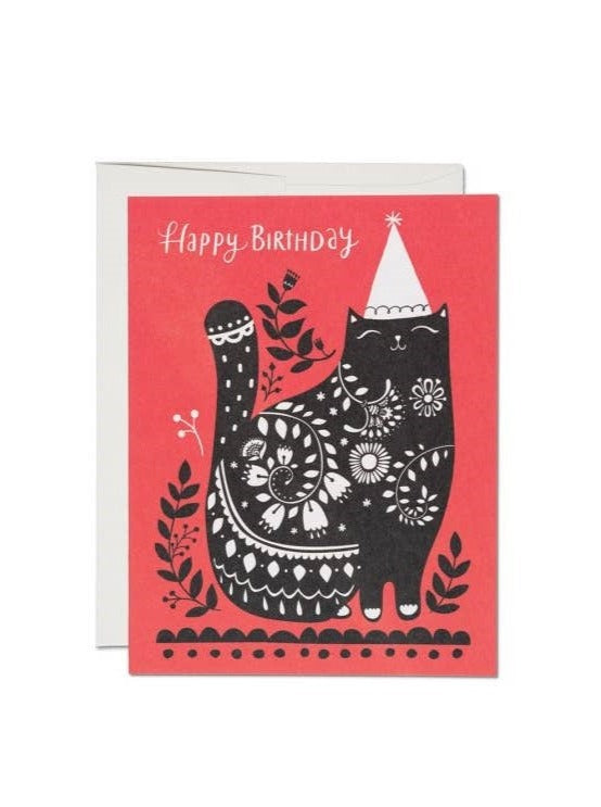 "Black Cat" Birthday Greeting Card