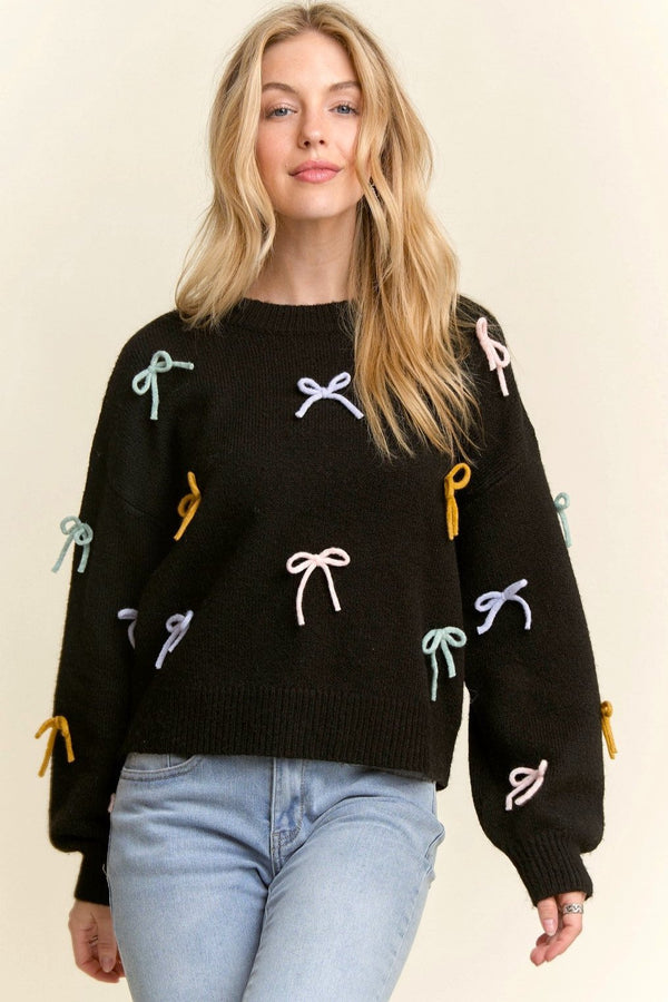 Cutesy Bow Sweater Top