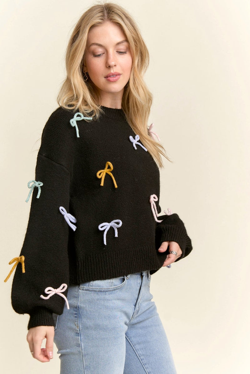 Cutesy Bow Sweater Top