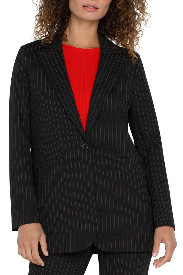 Pinstripe Boyfriend Blazer