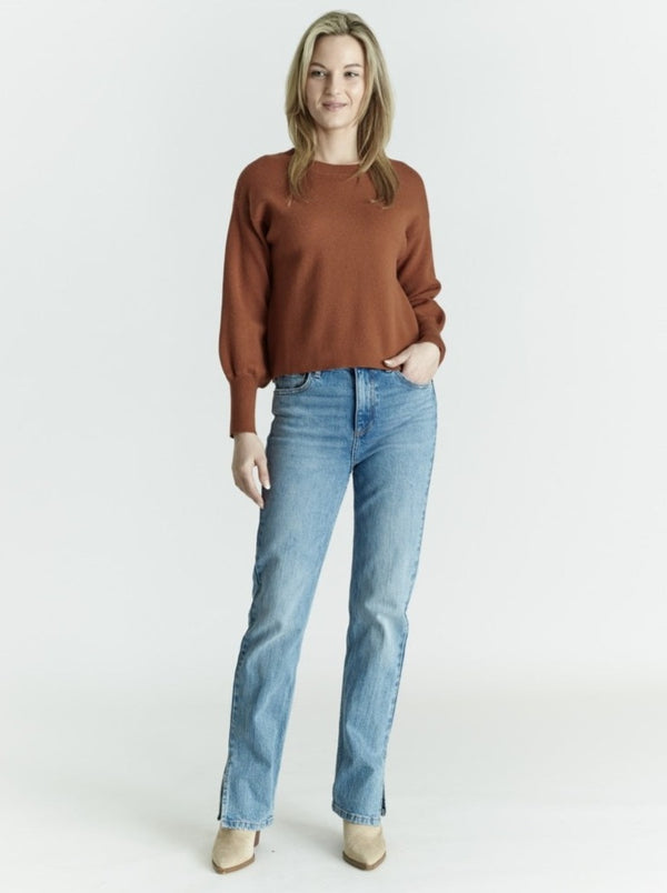 Cropped Balloon Sleeve Sweater