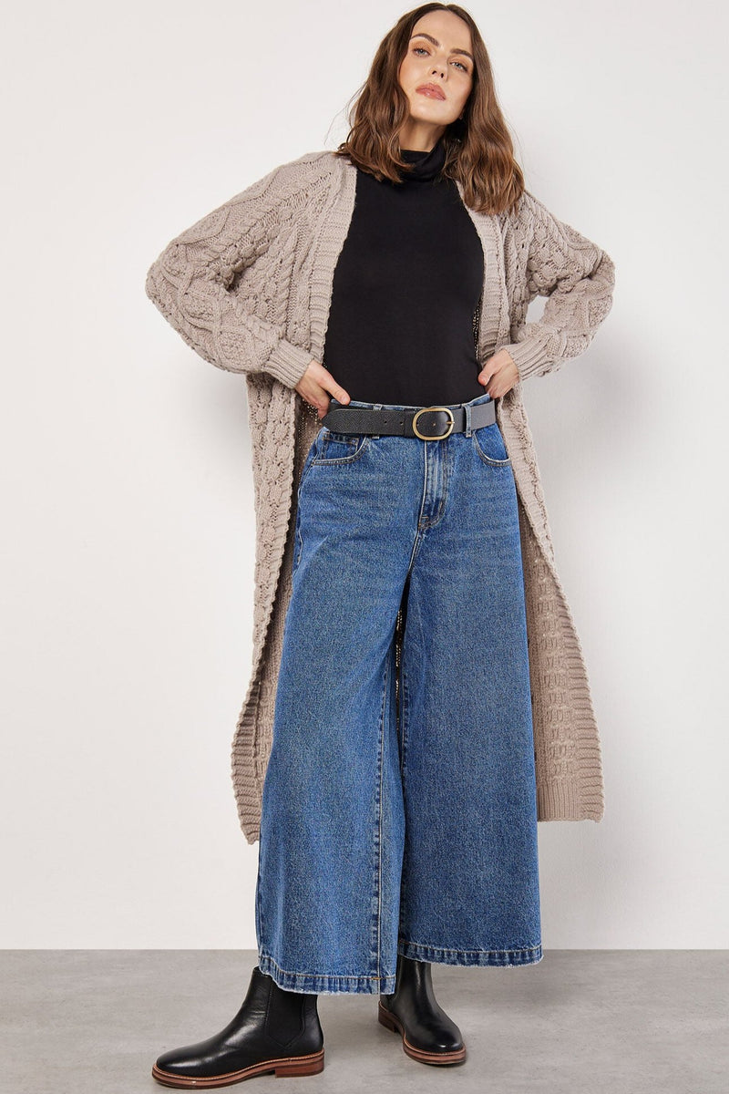 Chunky Cable Knit Longline Cardigan