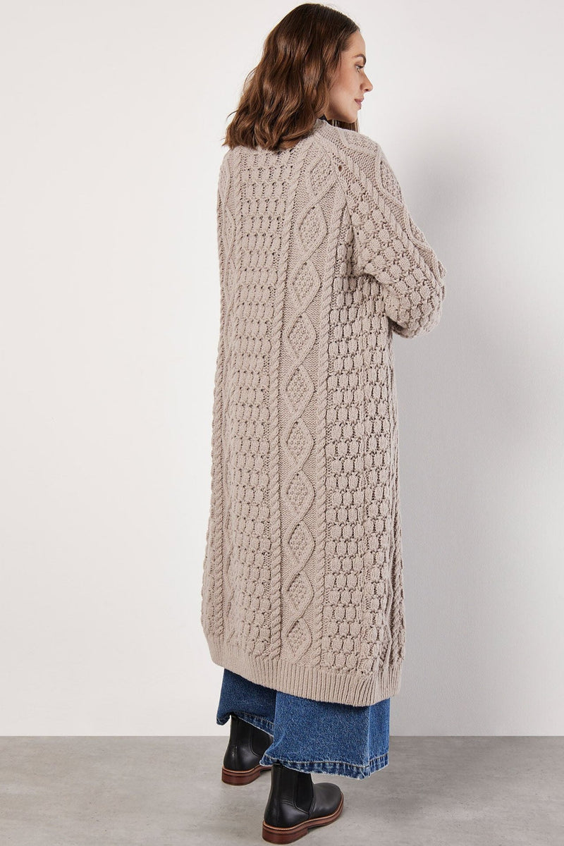 Chunky Cable Knit Longline Cardigan