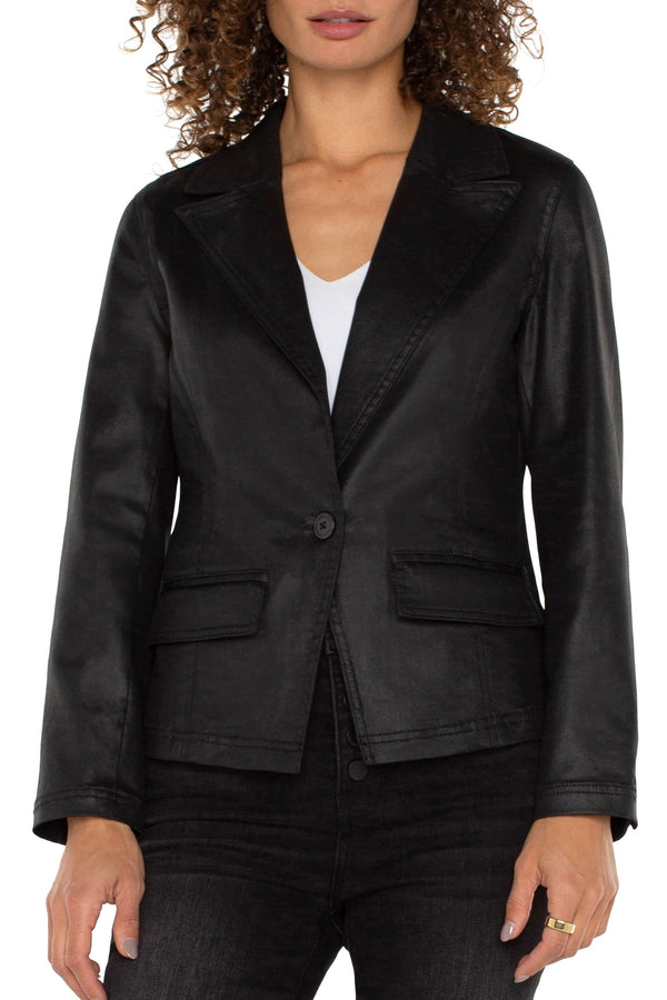 Notch Collar Coated Blazer