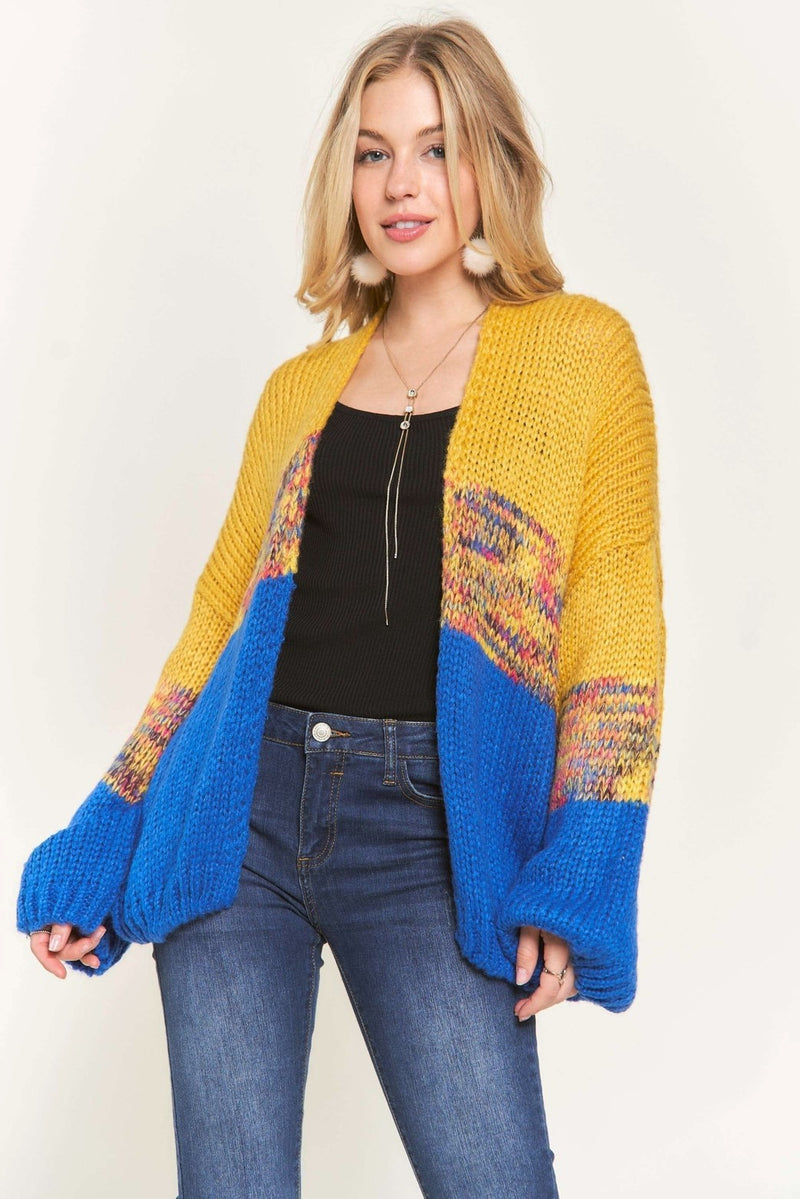 Colorblock Sweater Cardi