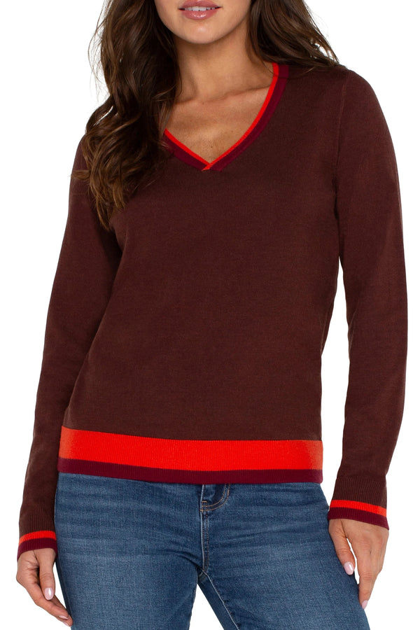 Long Sleeve Colorblock Sweater