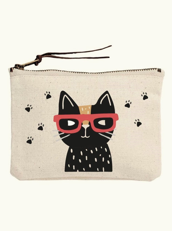 Cool Cat With Shades Zip Pouch