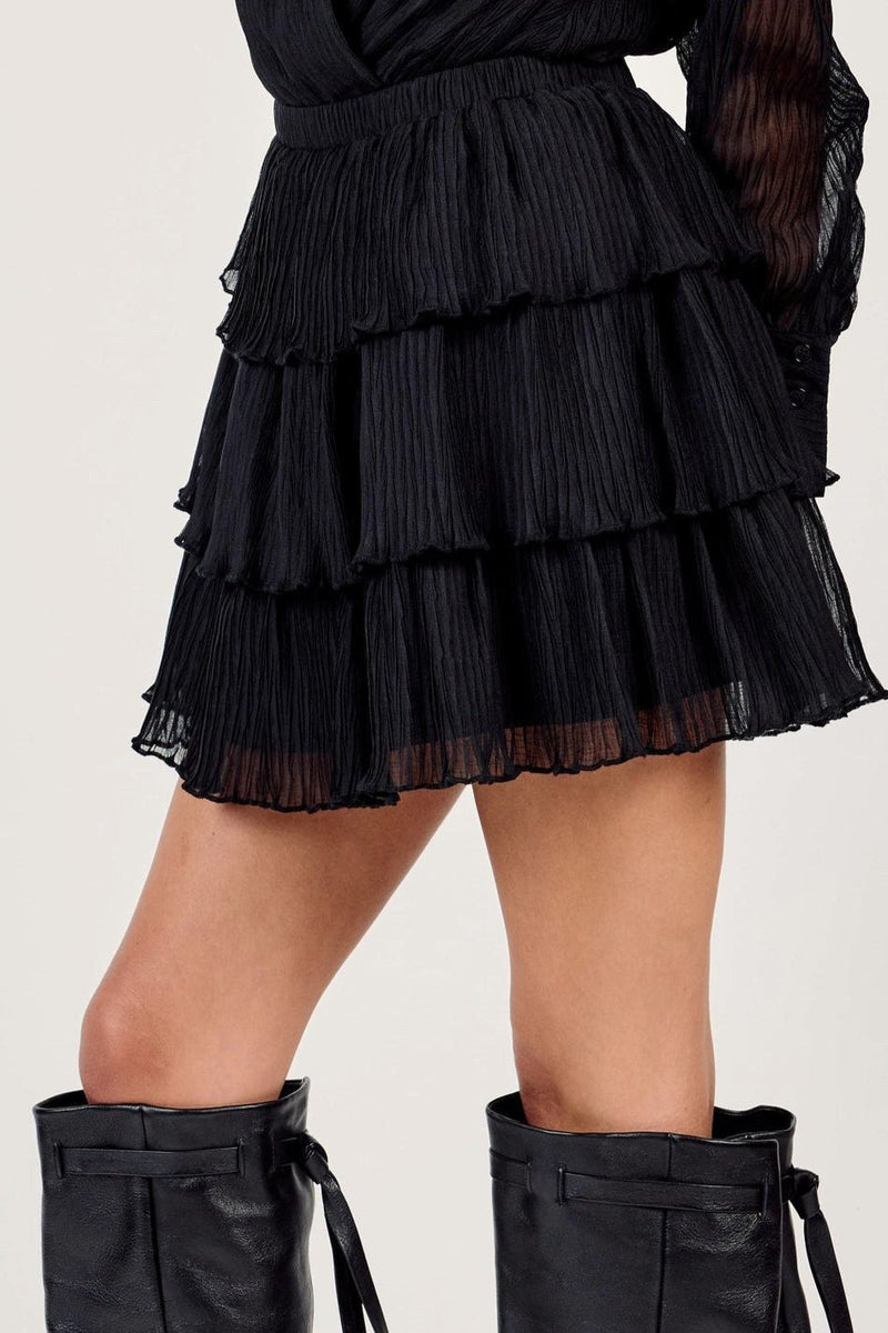 Gathering Pleated Mini Skirt