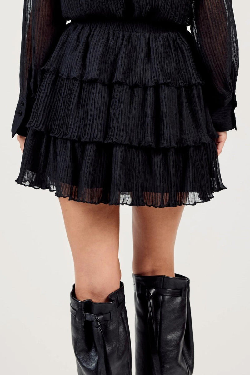 Gathering Pleated Mini Skirt