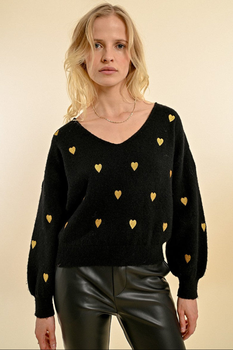 Heart Pattern Sweater