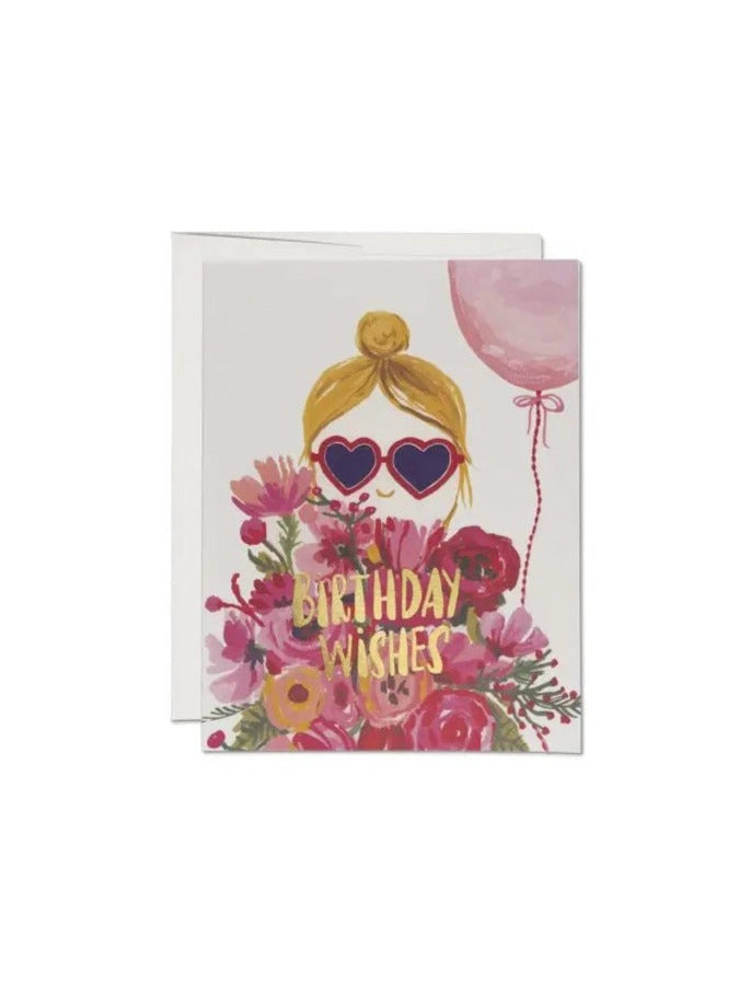 Heart Shaped Glasses Birthday Greeting Card