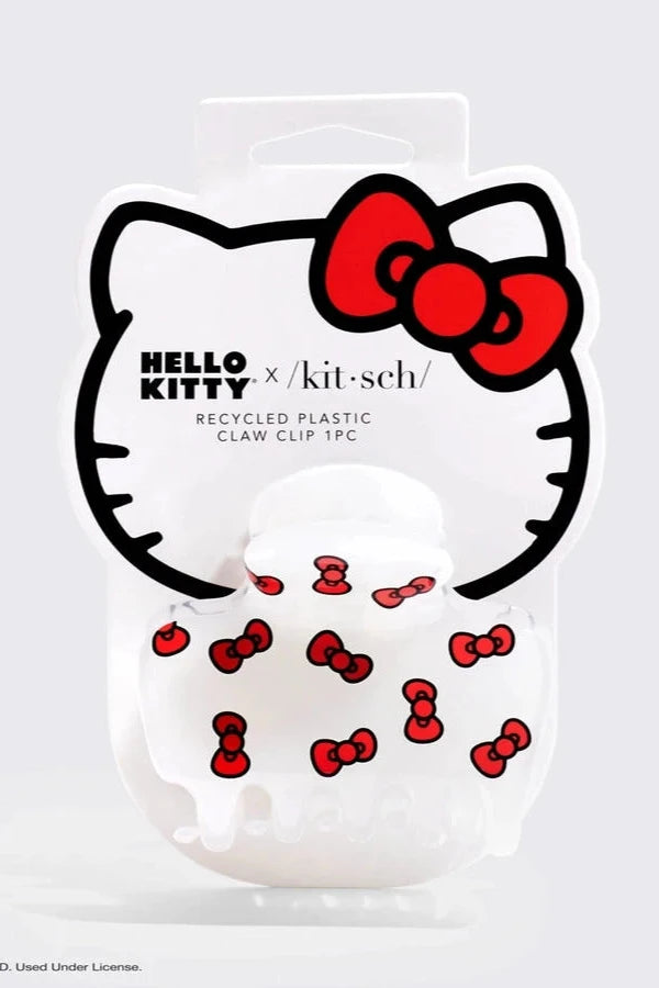 Hello Kitty X Kitsch Recycled Puffy Claw Clip- Kitty Bows