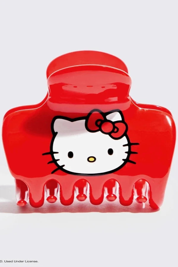 Hello Kitty X Kitsch Recycled Puffy Claw Clip- Kitty Face