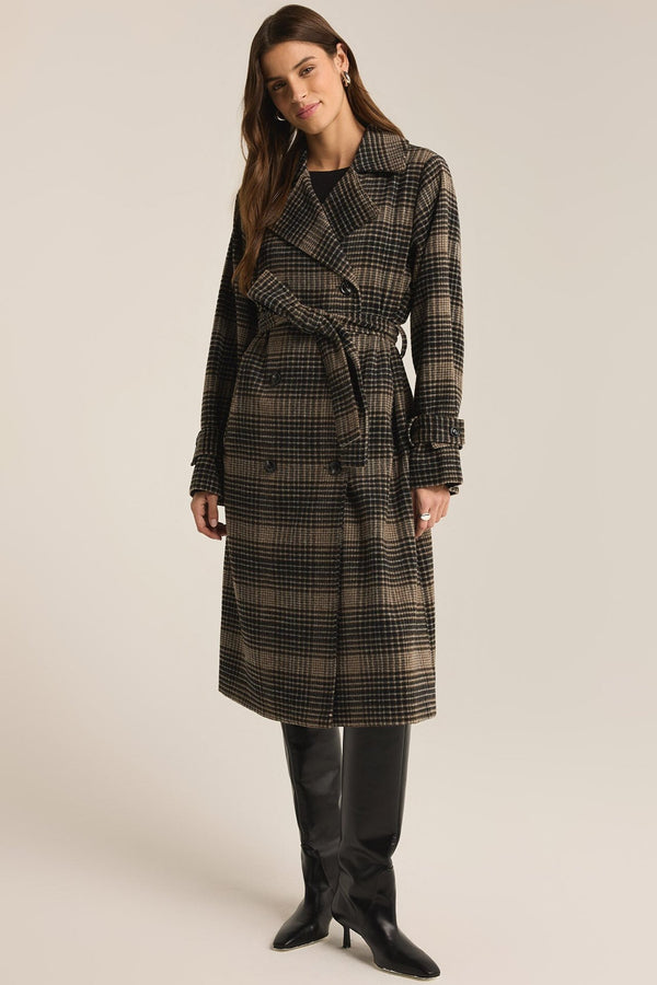 Jackie Plaid Trench