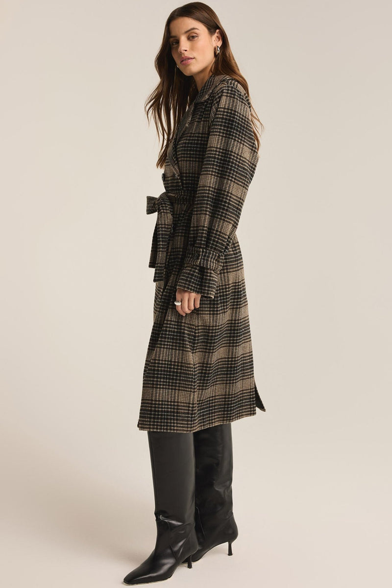 Jackie Plaid Trench