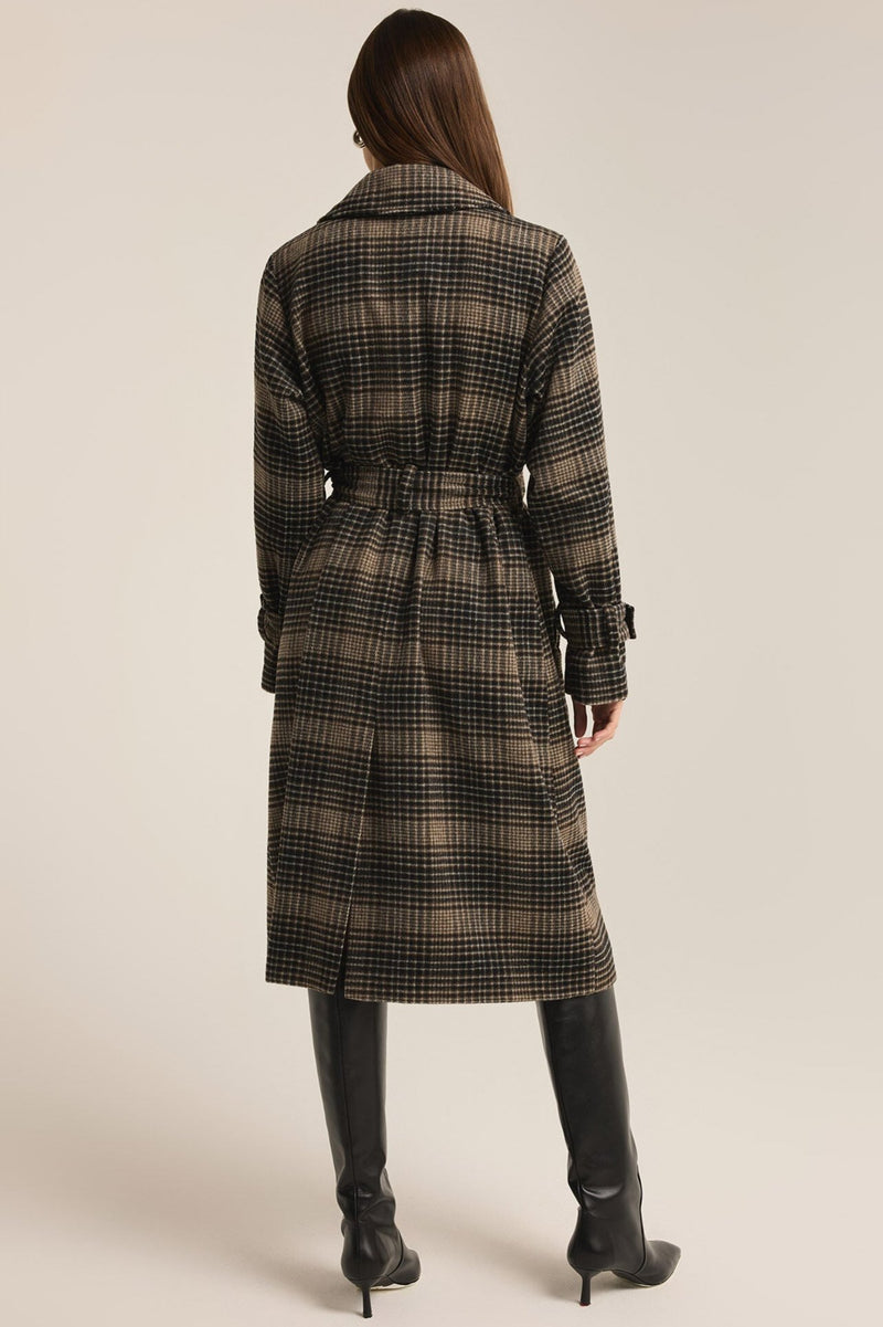 Jackie Plaid Trench