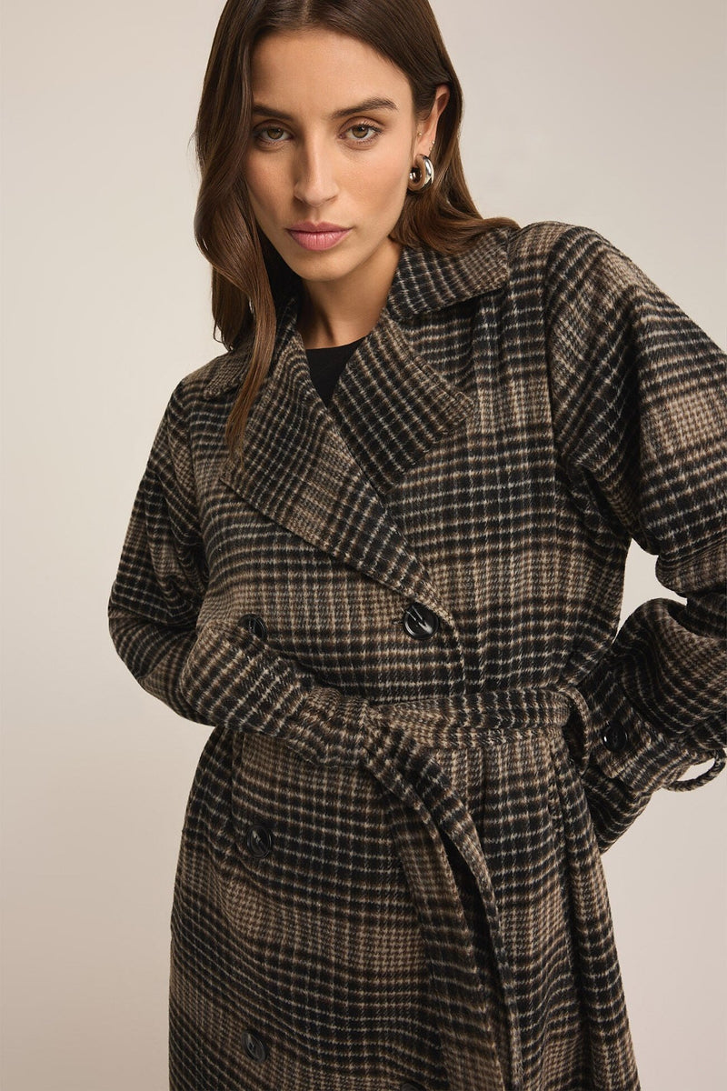 Jackie Plaid Trench