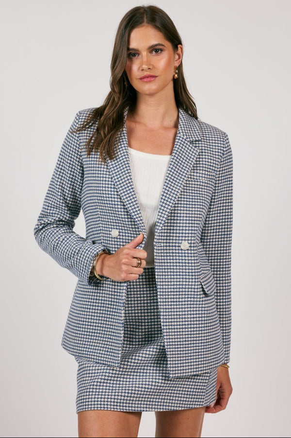 Journaling Houndstooth Blazer