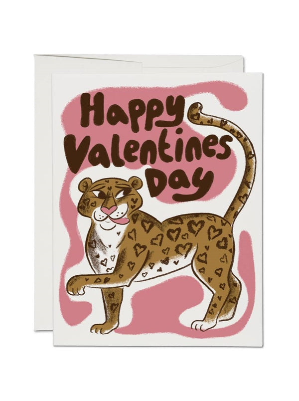 "Valentine's Leopard" Valentine's Day Greeting Card