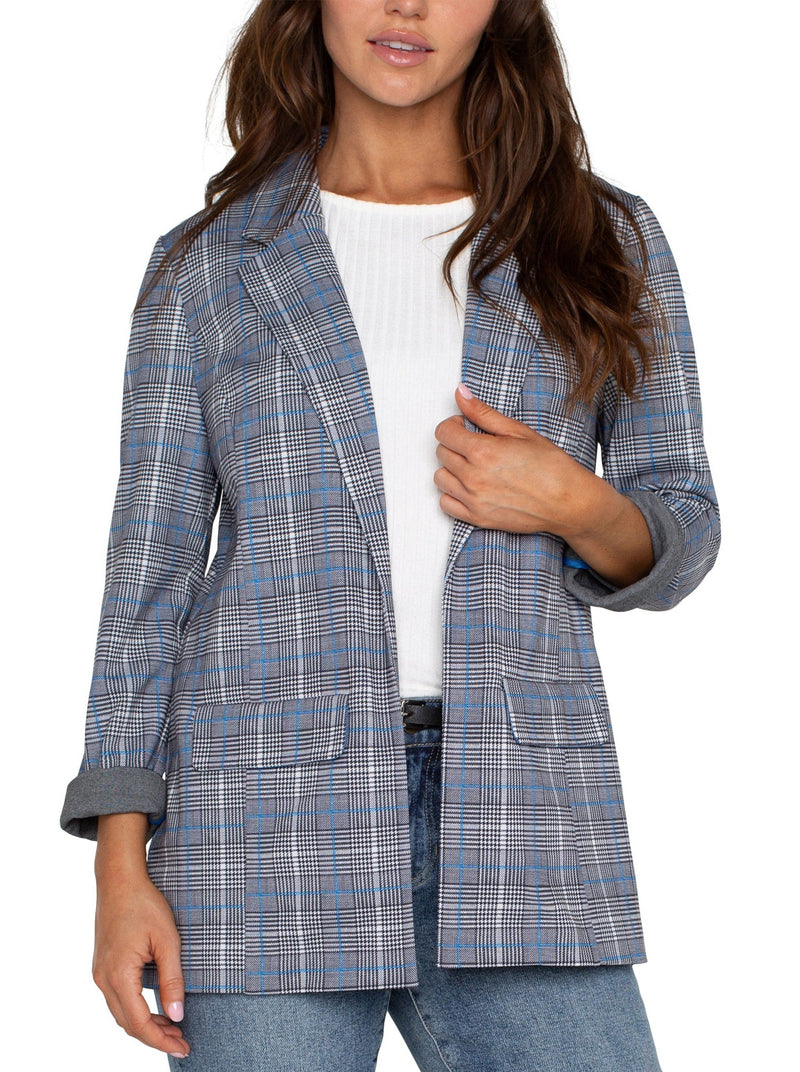 Glen Plaid Boyfriend Blazer