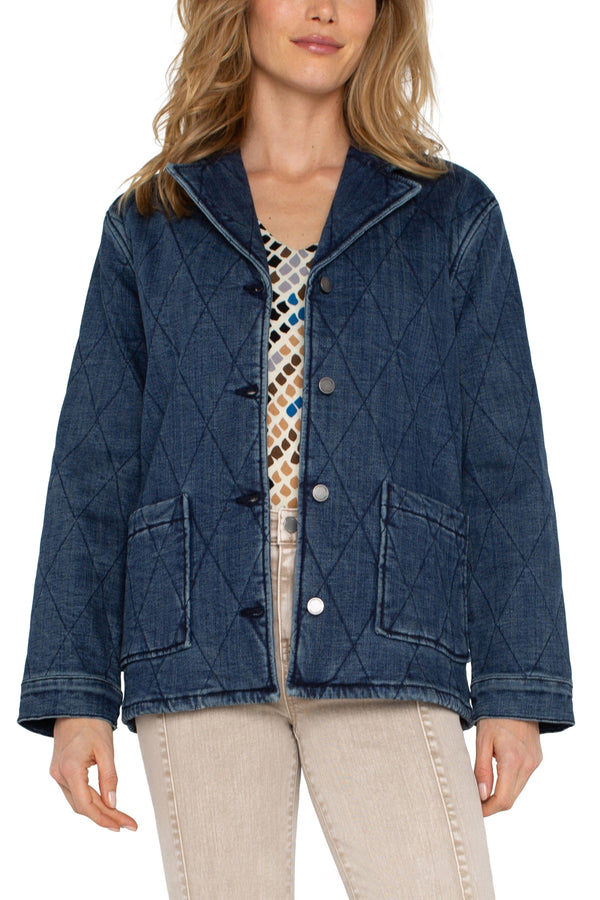 Quilted Denim Coat