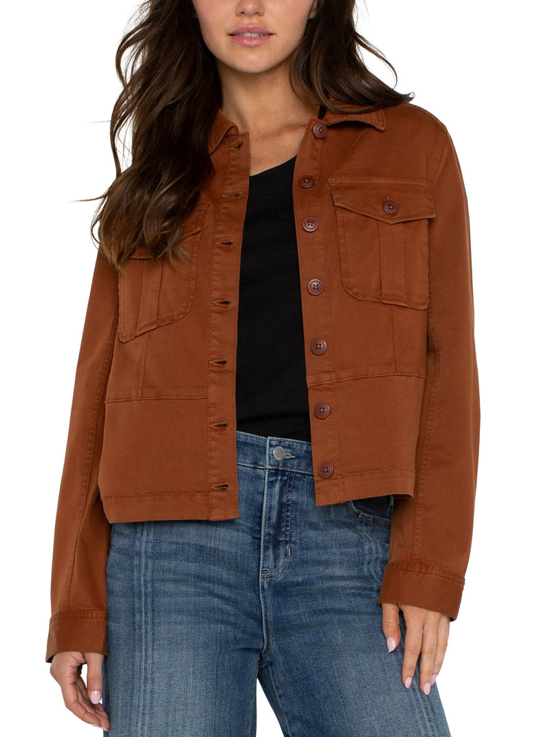 Peplum Hem Trucker Jacket