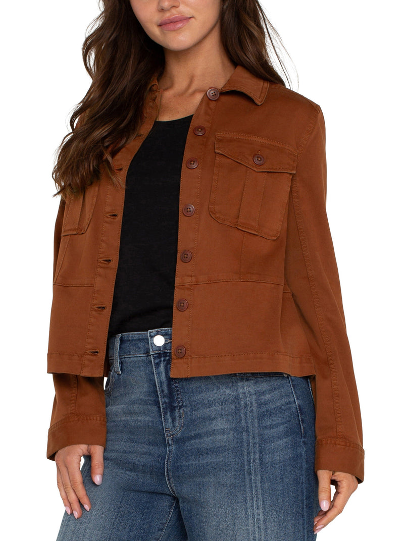 Peplum Hem Trucker Jacket