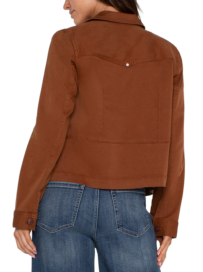 Peplum Hem Trucker Jacket