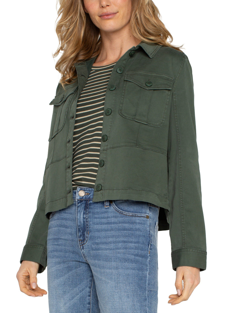 Peplum Hem Trucker Jacket