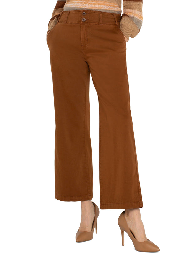 High Rise Ankle Wide Leg Pants