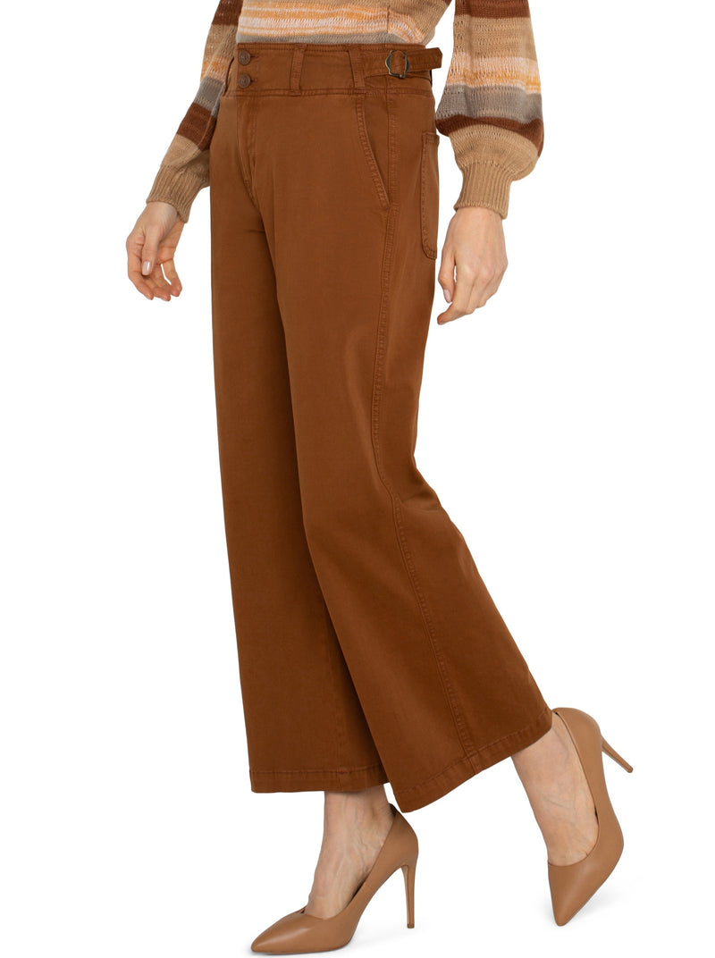 High Rise Ankle Wide Leg Pants