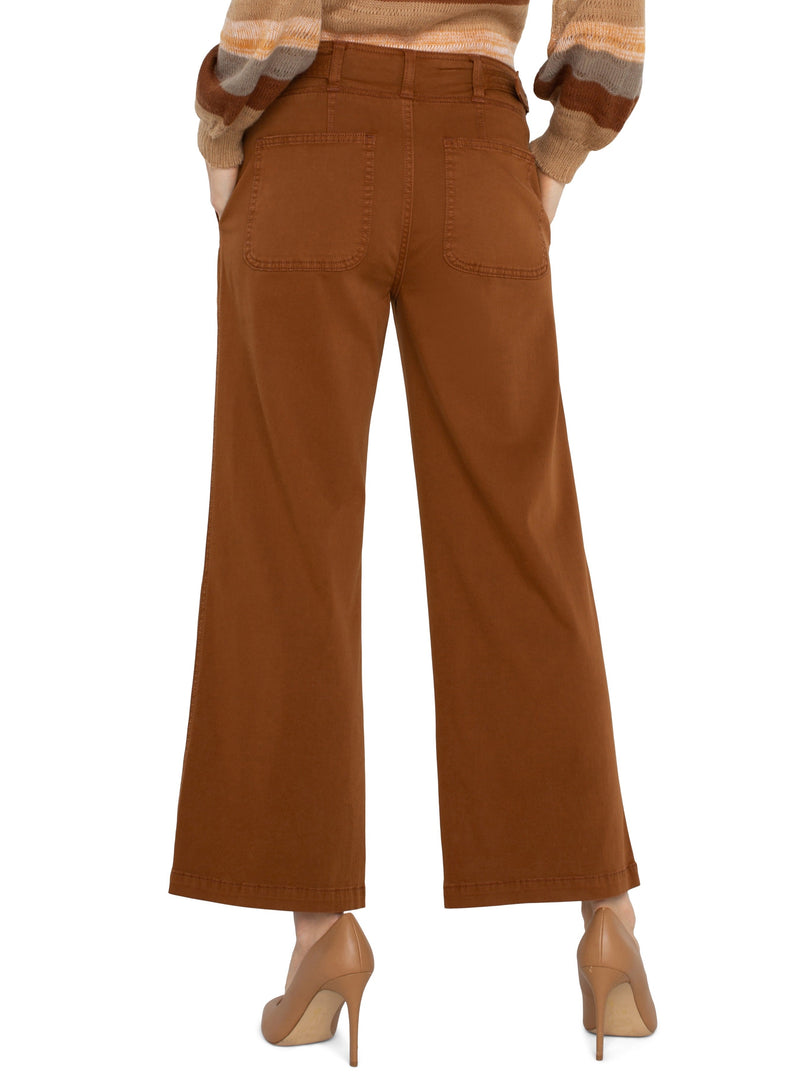 High Rise Ankle Wide Leg Pants