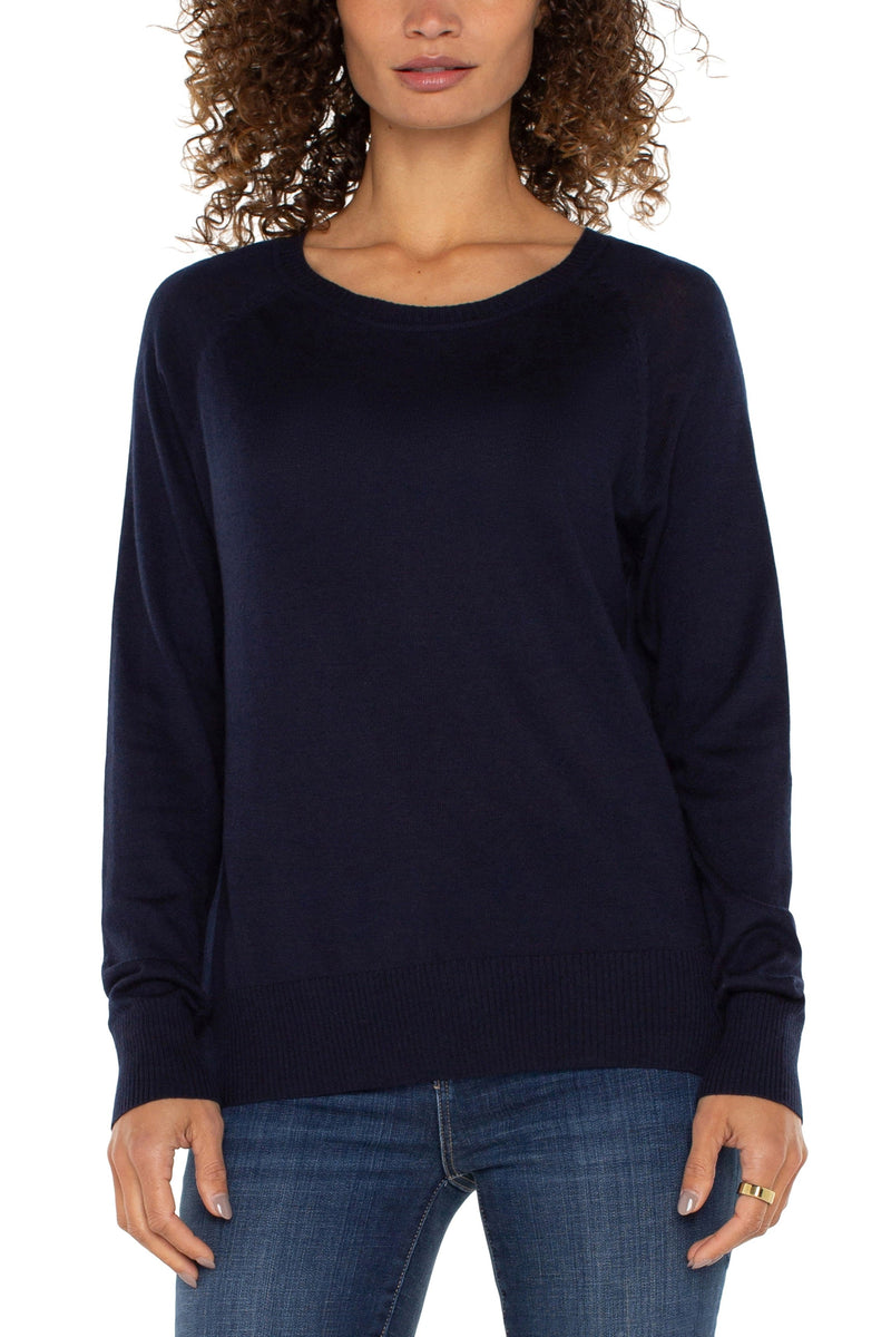 Raglan Sweater With Side Slits