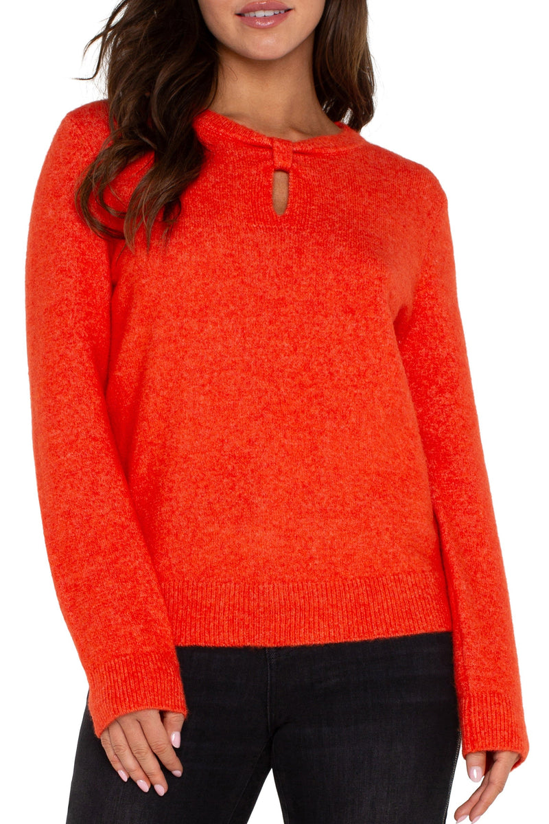 Cut Out Bow Neck Sweater