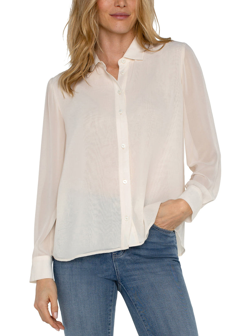 Chiffon Pleat Back Shirt