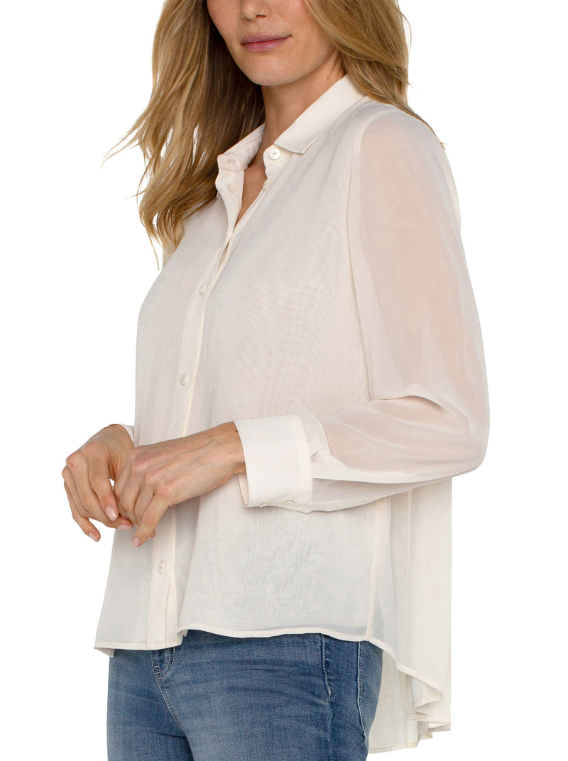 Chiffon Pleat Back Shirt