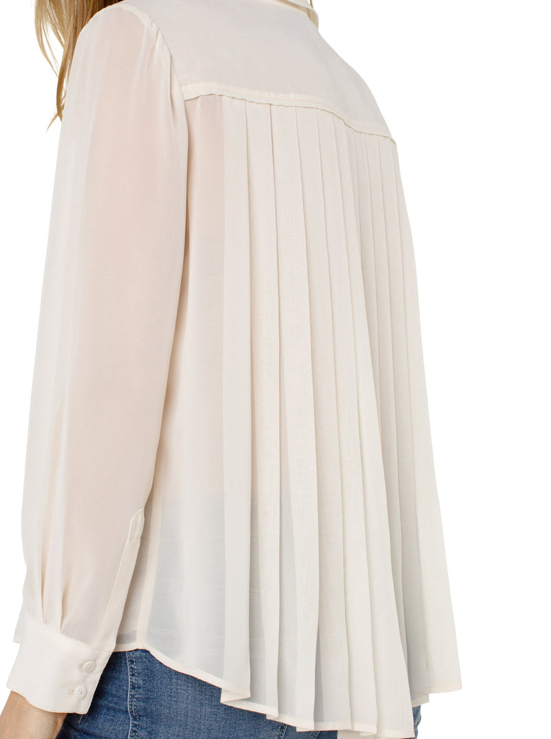 Chiffon Pleat Back Shirt