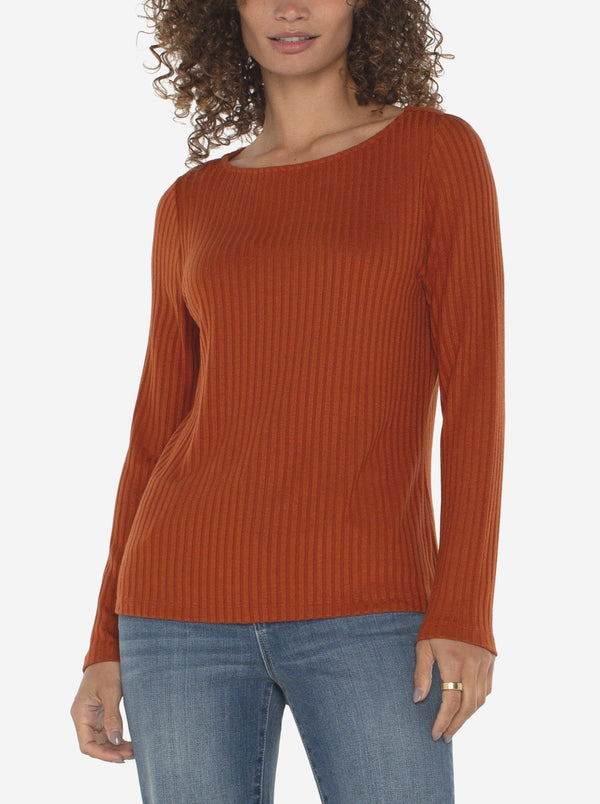 Boat Neck Knit Top