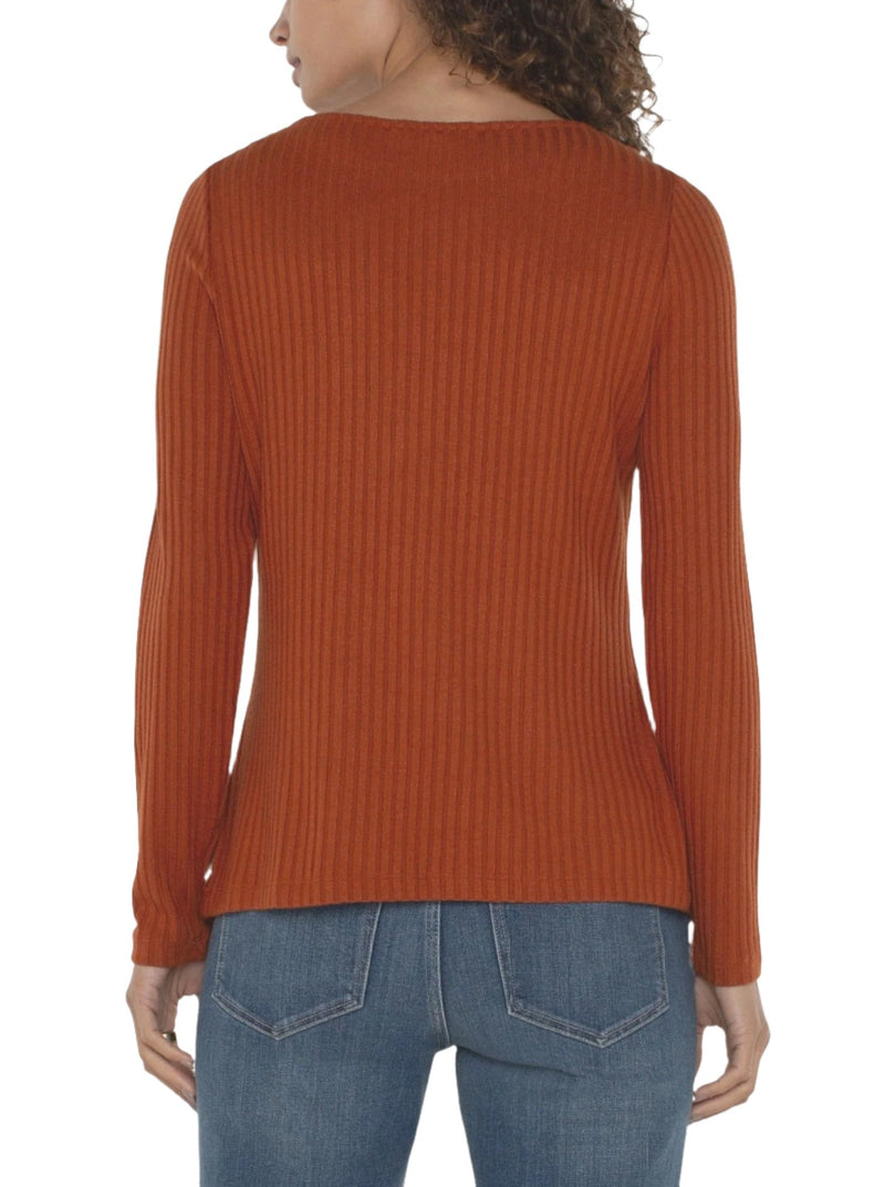 Boat Neck Knit Top