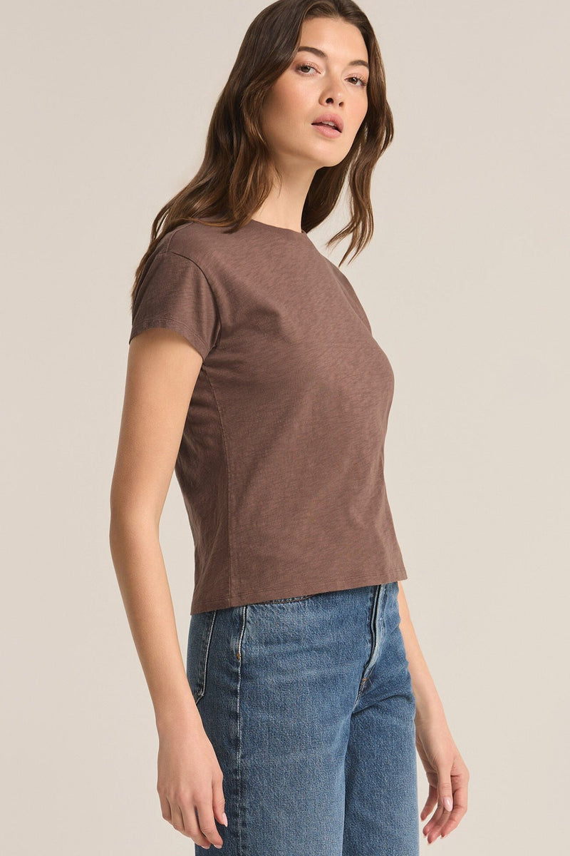 Modern Slub Tee - deep taupe