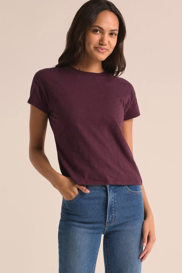 Modern Slub Tee - berry wine